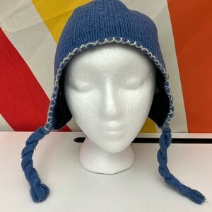 Blue Knit Earflap Hat